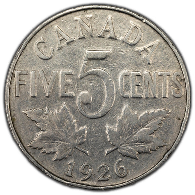 SOLD Canada 1926 Far 6 5 Cents Nickel Coin - Scratched