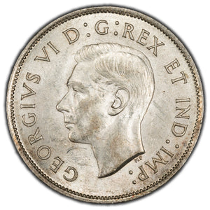 SOLD Canada 1941 50 Cents Half Dollar Silver Coin - UNC+
