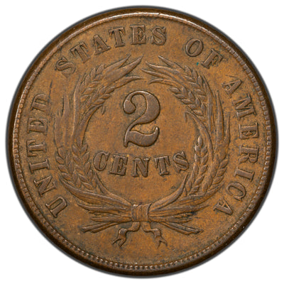 United States 1864 Re-Punched Date Large Motto Two Cent Coin - RPD-003 VP-007