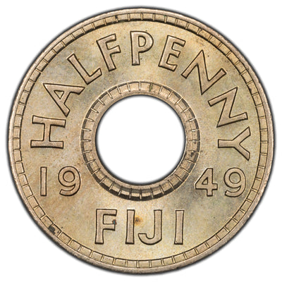 Fiji 1949 1/2 Half Penny Coin KM #16