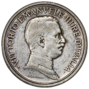 SOLD Italy 1916 2 Lire Silver Coin KM #55