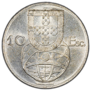 SOLD Portugal 1955 10 Escudos Silver Coin KM #586