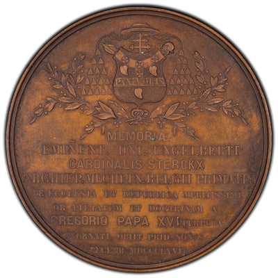 Belgium 1867 Cardinal Engelbert Sterckx Death Medal 61mm