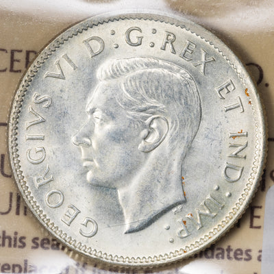 SOLD Canada 1944 25 Cents Quarter Silver Coin - ICCS MS-65