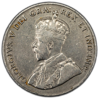 SOLD Canada 1925 5 Cents Nickel Coin - Key Date - Fine+