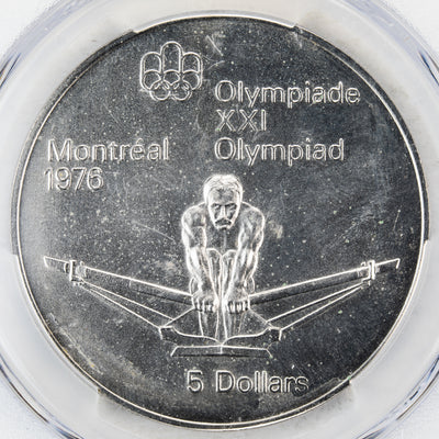 SOLD Canada Mint Error 1974 $5 Olympic Coin - Struck on Off-Metal Planchet - PCGS MS-64