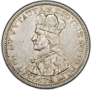 SOLD Lithuania 1936 10 Litu Silver Coin KM #83