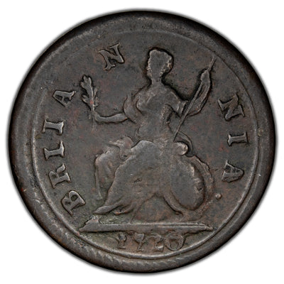 Great Britain 1720 1/4d Farthing Coin KM #556