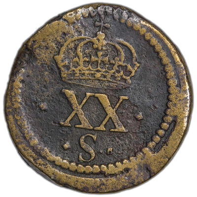 Great Britain c.17th Cent. 20 Shilling King Charles I Brass Coin Weight