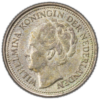 Netherlands 1927 10 Cents Silver Coin KM #163