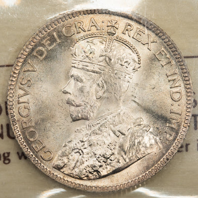 SOLD Canada 1918 25 Cents Quarter Silver Coin - ICCS MS-65