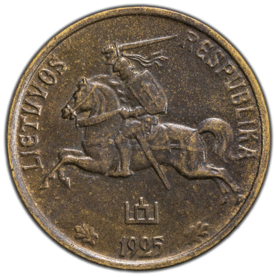 Lithuania 1925 5 Centai Coin KM #72