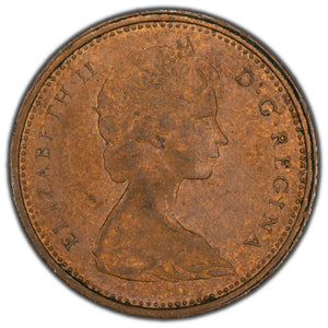 SOLD Canada N.D (1965-81) One Cent Error Coin - Late Stage Brockage