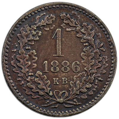 Hungary 1886 KB 1 Krajczar Coin