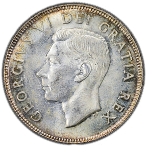 SOLD Canada 1952 50 Cents Half Dollar Silver Coin - AU/UNC