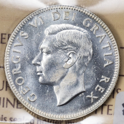 SOLD Canada 1948 25 Cents Quarter Silver Coin - ICCS MS-63