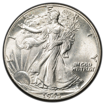 SOLD United States 1945 50 Cents Walking Liberty Half Dollar Silver Coin - Choice BU