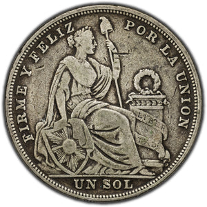 SOLD Peru 1923 1 Sol Silver Coin KM #218.1