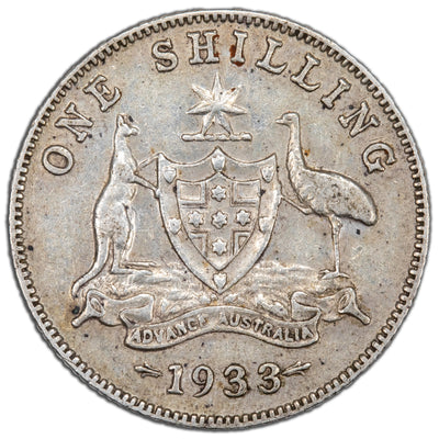 SOLD Australia 1933 Shilling Silver Coin KM #26 - Tough Date