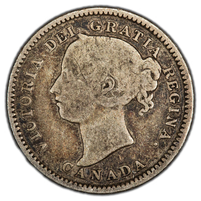 Canada 1888 10 Cents Dime Silver Coin - VG