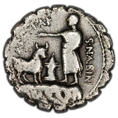 SOLD Ancient Rome Republic 81 BC A. Postumius Denarius Silver Coin Syd #745