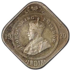 SOLD India 1929 2 Annas Coin KM #516