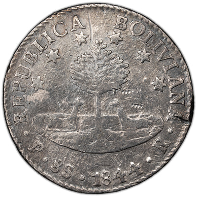 Bolivia 1844 8 Soles Silver Coin KM #103 - Issues