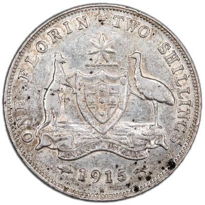 SOLD Australia 1915-H Florin Silver Coin KM #27