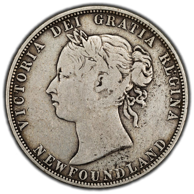 Newfoundland 1881 50 Cents Half Dollar Silver Coin