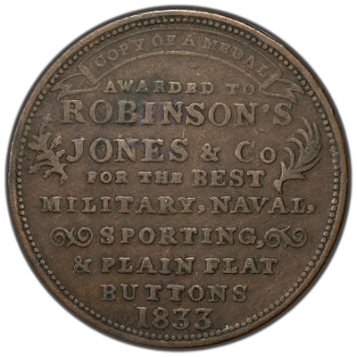 United States Robinson Jones & Co. Hard Times Token HT-156