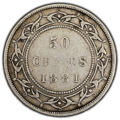Newfoundland 1881 50 Cents Half Dollar Silver Coin