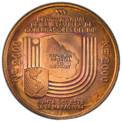 Uruguay 1984 2000 Pesos Pattern Coin PN #114