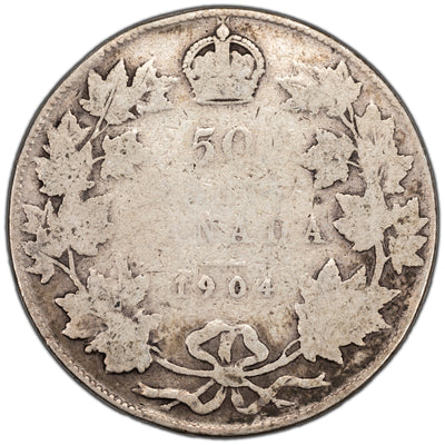 SOLD Canada 1904 50 Cents Half Dollar Silver Coin - Rim Bump