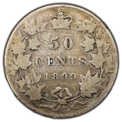 SOLD Canada 1899 Large 9 50 Cents Half Dollar Silver Coin