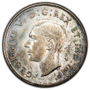 SOLD Canada 1947 Straight 7 50 Cents Half Dollar Silver Coin