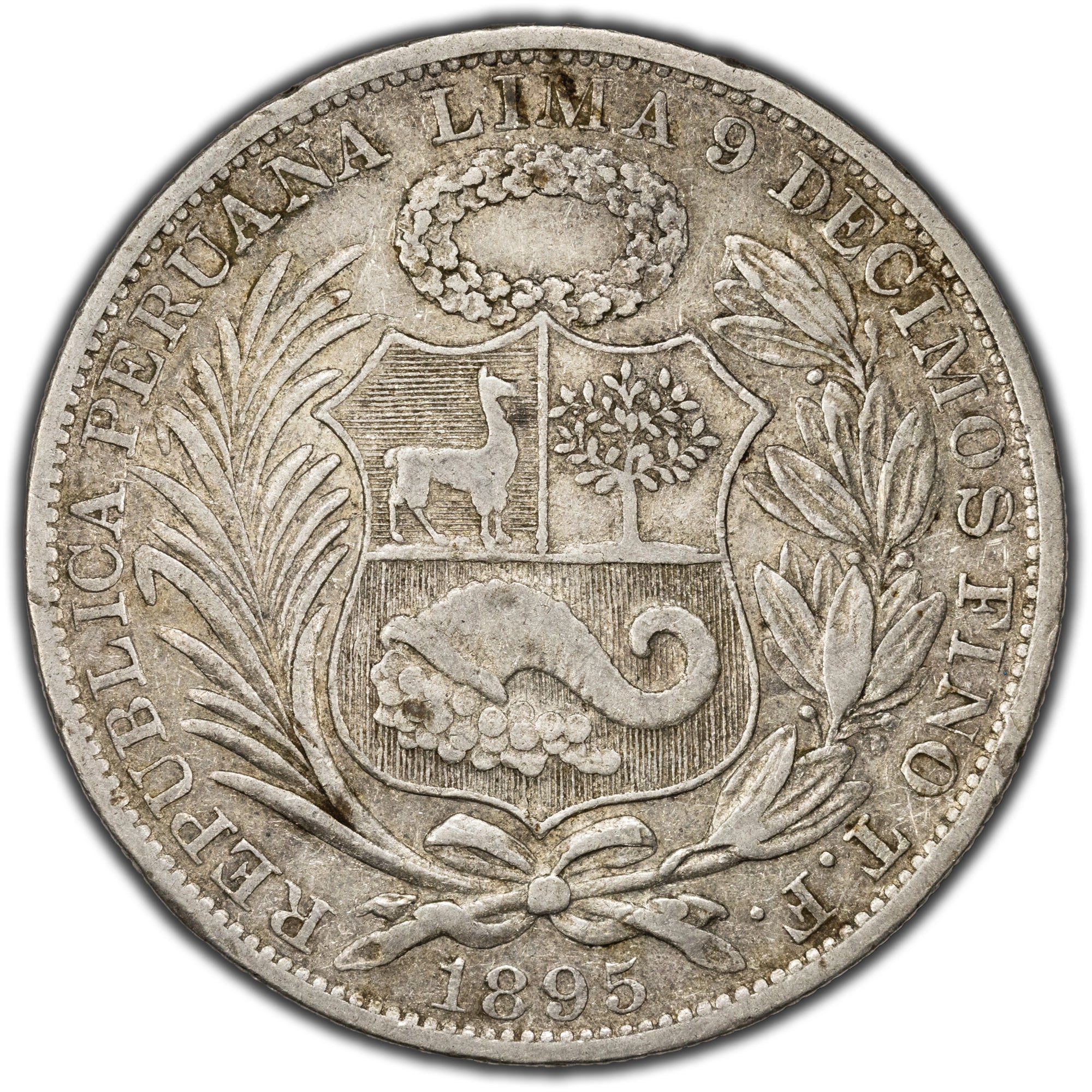 Peru 1895 TF 1 Sol Silver Coin KM #196.26 - The Toronto Coin Shop