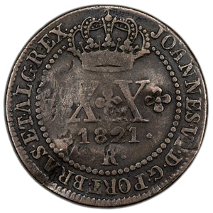 SOLD Brazil 1821 20 Reis Coin KM #316 - Damaged