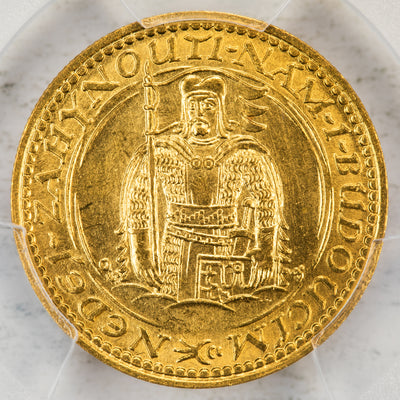 SOLD Czechoslovakia 1923 1 One Dukat Gold Coin KM #8 - PCGS MS-63