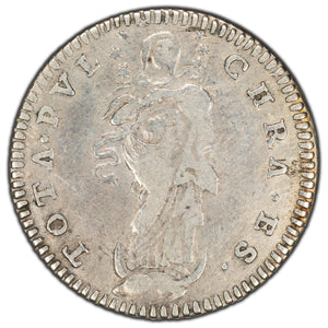 SOLD Italy Papal States 1752 (XIII) One Grosso Silver Coin KM #969