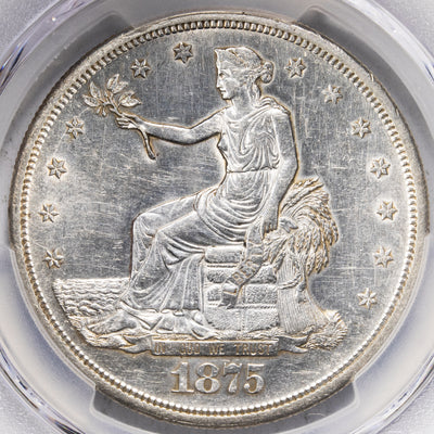 SOLD United States 1875-S $1 Trade Dollar Silver Coin - PCGS AU Detail