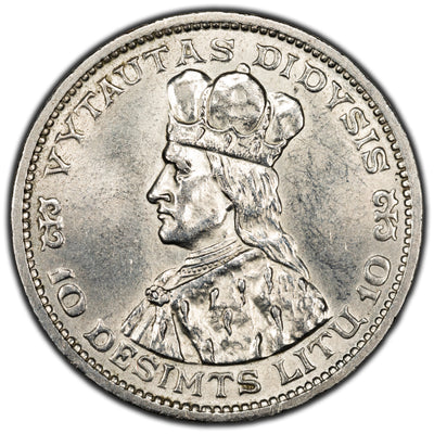 SOLD Lithuania 1936 10 Litu Silver Coin KM #83