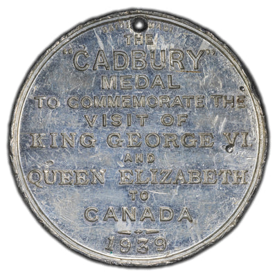 Canada 1939 Royal Visit Medal "The Cadbury Medal" 39mm - Holed