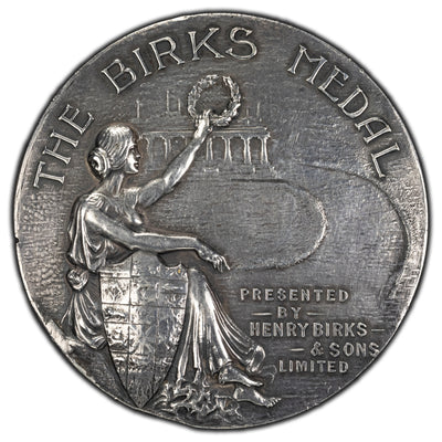 SOLD Henry Birks & Sons 1908 The Birks Medal Silver 57mm - Bessie MacLennan