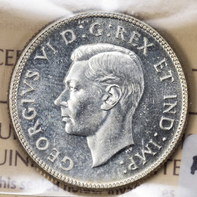 Canada 1947 25 Cents Quarter Silver Coin - ICCS MS-64