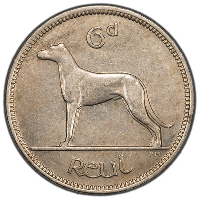 Ireland 1946 6 Pence Coin KM #13a