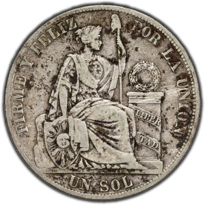 SOLD Peru 1884 RD 1 Sol Silver Coin KM #196.19