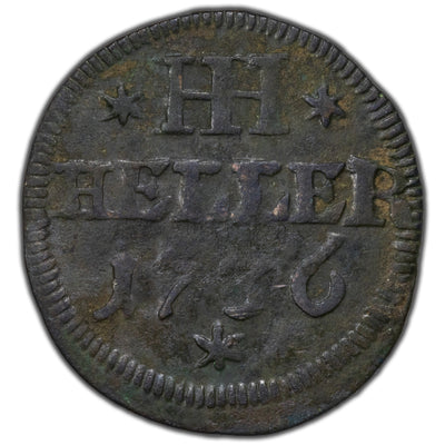 Germany Saxe-Hildburghausen 1736 One Heller Coin KM #25