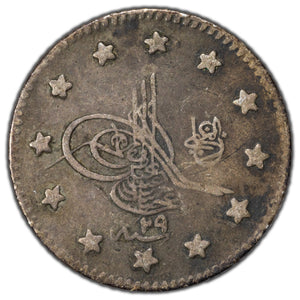 SOLD Turkey AH1293 (1903) 1 Kurus Silver Coin KM #765