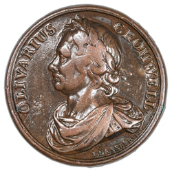 Great Britain 1658 Oliver Cromwell Death Memorial AE Medal Eimer #203 38mm - Cleaned