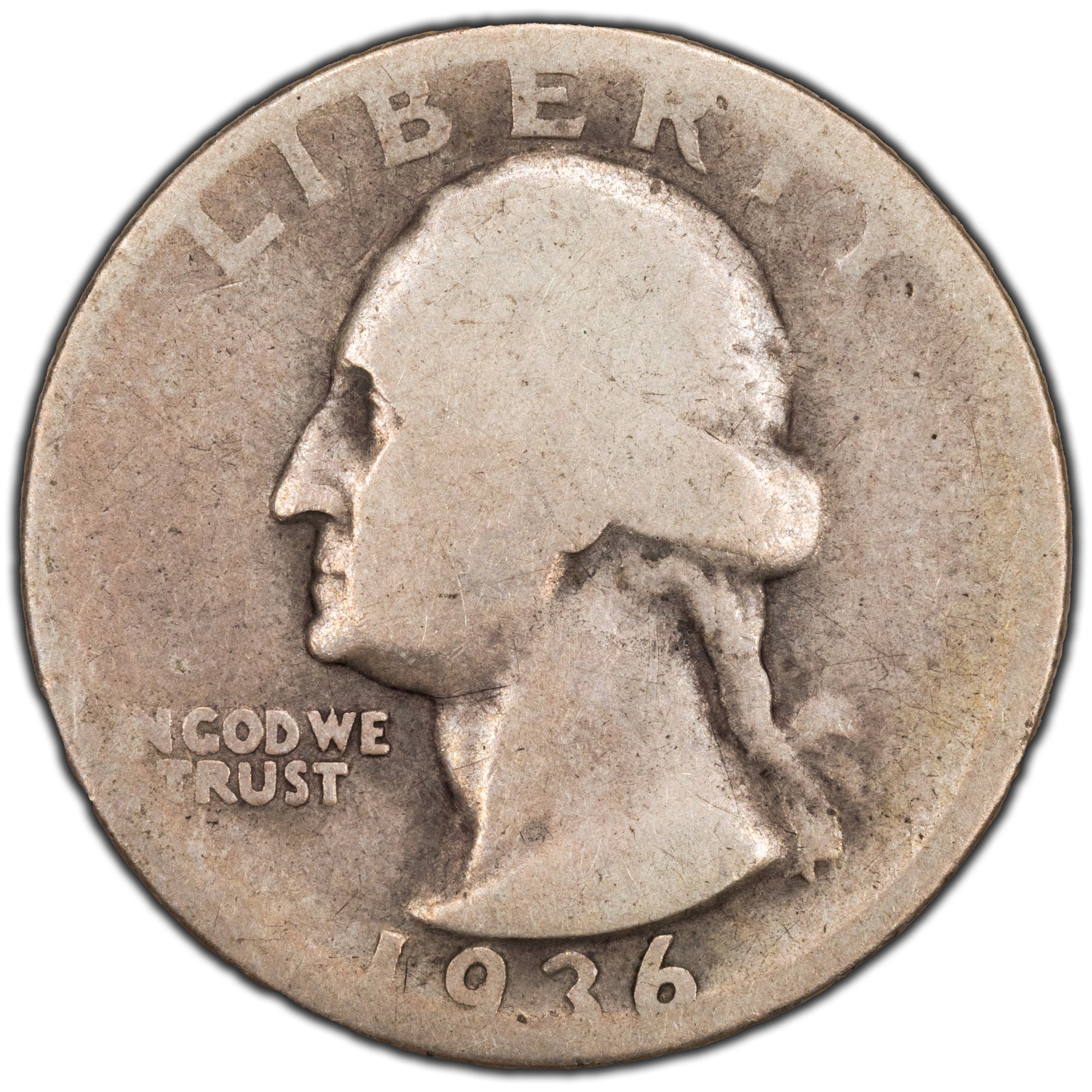 25 Coin SOLD United States 1936-D 25 Cents Washington Quarter Silver Coin (rev ...